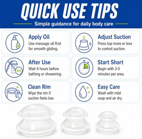 ELERA Cupping Kit for Massage Therapy – Silicone Cupping Therapy Set with 3 Massage Cups (S/M/L), Ideal for Cellulite, Relaxation & Daily Self-Care - Image 6