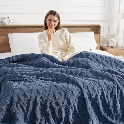 Electric Blanket King Dual Control-Large Heated Blanket for Bed, Navy Blue by SafeWarmthTrustedComfort