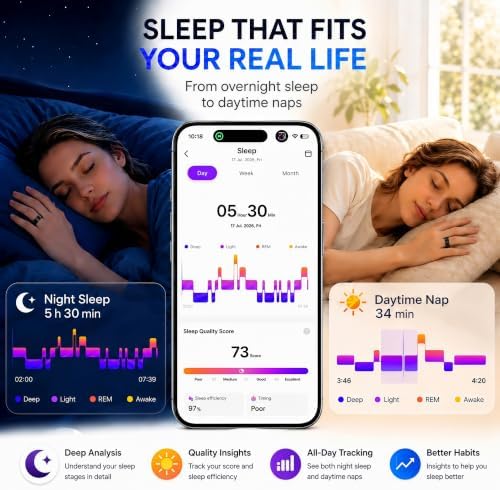 Smart Ring Fitness Tracker for Men & Women with Sleep, Heart Rate & SpO2 - Image 6