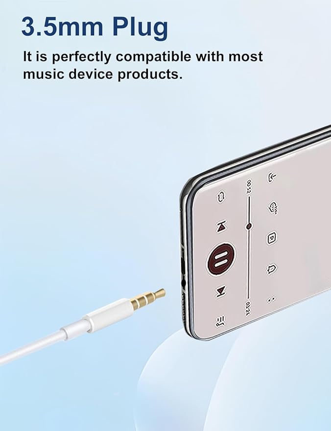 MAS CARNEY Wired Earbuds in-Ear Headphones with Mic for iPhone, School, MP3 | AUX Earbuds Wired Ear Buds for Student, Laptop, Computer, Airplane Travel, iPod, Kids, Smartphone, Samsung – 3.5mm Audio Jack - Image 4