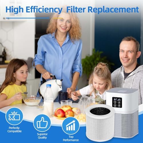 2 Pack A1 Replacement Filter Compatible with VEWIOR Air Pu-rifier HQKJ-80,HQSC-50,KOIOS HQKJ-50 Air Purifier,AMEIFU AP01W,H13 True HEPA Air Cleaner Filter for A1 Air Pu-rifier - Image 7