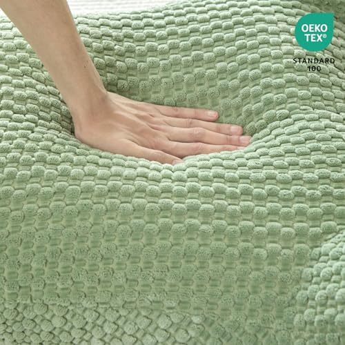 Reading Pillow for Bed with Adjustable Neck Support,XXL Green Corduroy - Image 6