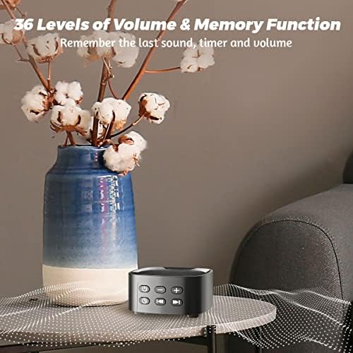 Sleepbox Sleep White Noise Sound Machines with 25 Soothing Sounds 36 Volume Levels 5 Timers Visible Sound Catalog Portable Size Memory Function for Home Office and Travel - Image 6