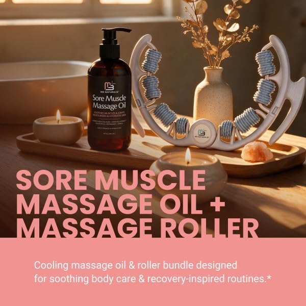 Sore Muscle Massage Oil & Lymphatic Drainage Massager Kit, 8 fl oz by M3 - Image 6