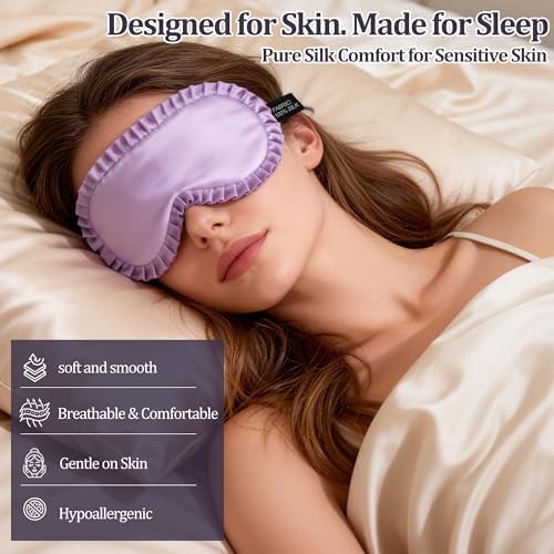 Silk Sleep Mask for Women, 100% Mulberry Silk Eye Mask for Sleeping - Image 5