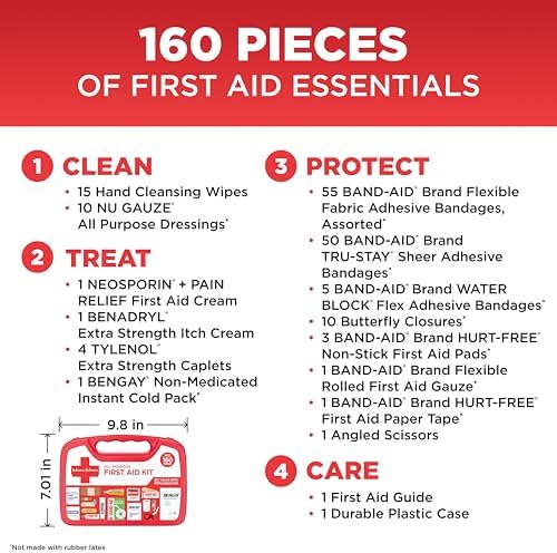 BAND-AID Brand All-Purpose Portable Compact First Aid Kit, 160 Piece - Image 4
