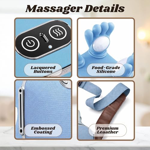 LIVINGPRO Neck & Shoulder Massager with Heat, Deep Tissue Shiatsu with Bionic Palm 4D Kneading, Simulated Human Hand Massage, 3 Adjustable Intensities, Portable Pain Relief for Home & Office - Image 5