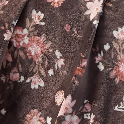 Lucky Brand Nina Floral Cocoa Plush Throw, Fondue Fudge, 50 x 70 in - Image 5