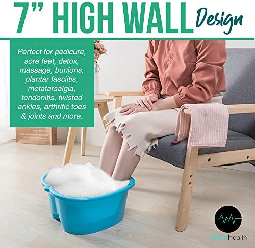 AllSett Health Foot Soaking Bath Basin – Large Size for Soaking Feet | Pedicure and Massager Tub for at Home Spa Treatment | Callus, Fungus, Dead Skin Remover, Blue - Image 5