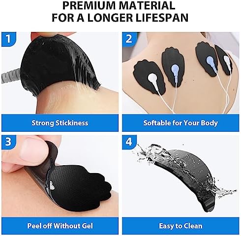 TENS Unit Electrode Pads NURSAL 20 Pack 3.5mm Snap EMS Replacement Pads for Electrotherapy Reuse More Than 30 Times, Compatible with MEDVICE,Belifu TENS Machine - Image 6