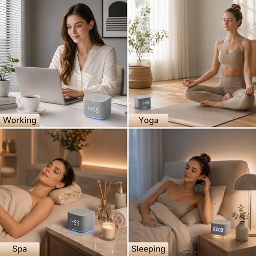 Sound Machine with 32 Non Looping Natural Soothing Sounds, White Noise Machine with Night Light, Sleep Timer Therapy for Baby Kids Adults, Gray - Image 7