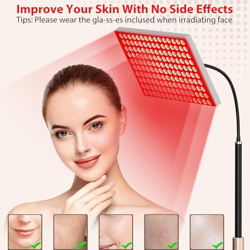Red Light Therapy for Body: Infrared Light Therapy Panel Lamp with Stand, 660nm Deep Red and 850nm Near Infrared LED Device at Home for Face and Body - Image 3