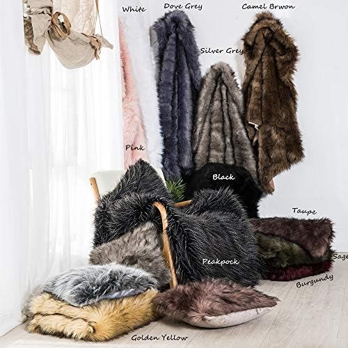 Luxury Plush Faux Fur Throw Blanket, Long Pile Golden Yellow with Black Tipped Blanket, Super Warm, Fuzzy, Elegant, Fluffy Decoration Blanket Scarf for Sofa, Armchair, Couch and Bed, 60''x 80'' - Image 7