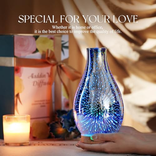 Porseme Essential Oil Diffuser 3D Glass Aromatherapy Ultrasonic Humidifier Cool Mist, Auto Shut-Off, Timer Setting, BPA Free for Home Office Hotel Yoga Gym Leisure SPA Gift 100ml - Image 6