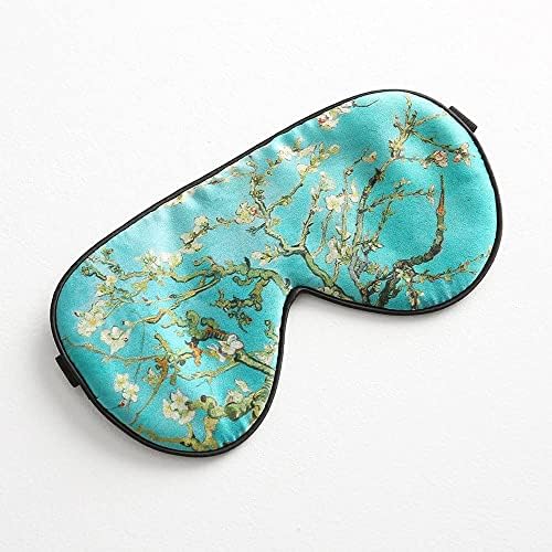 Tim & Tina Silk Sleep Mask for Women Men Comfortable Blindfold Eye Mask with Adjustable Strap for Travel Yoga Nap Shift Work (Green Flower) by TimTina
