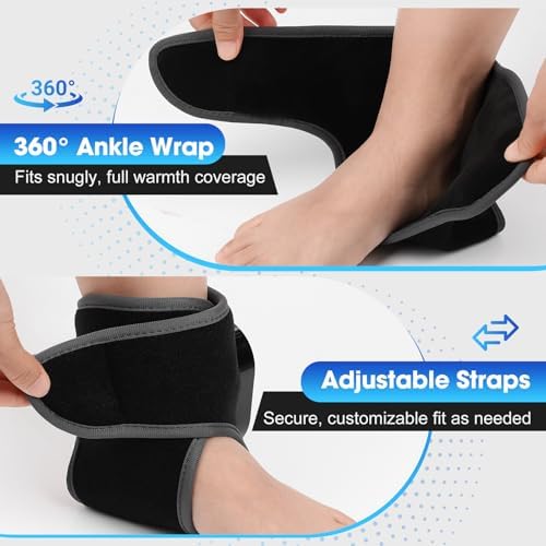 2PCS Cordless Foot Massager for Neuropathy, Foot and Ankle Massager for Circulation and Pain Relief, 3000mAh Rechargeable Ankle Heating Pad with Massage for Plantar Fasciitis, Black - Image 6