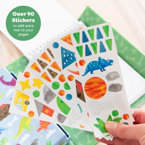 Tiger Tribe Coloring Set - Dinosaurs, Activity Set for Kids, incl. Stickers & Markers Portable Storage Box, Perfect for Travel, Great Gift - Image 3