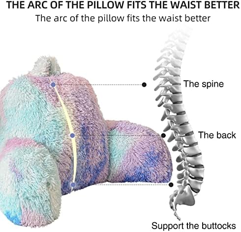 Aimuan Reading Pillow Bed Rest Wedge Large Adult Backrest Pillow with Arms Back Support for Sitting Up in Bed Cushion Incline Rest Sleeping Snoring Pillow, Blue-Purple, Large - Image 5