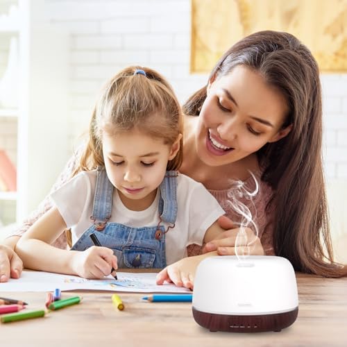 SEEDSEEL 300ML Essential Oil Diffuser,Aromatherapy Diffuser with Remote Control, 7-Color LED Light and 4 Timers,Quiet Auto-Off for Bedroom, Home,Office - Image 4