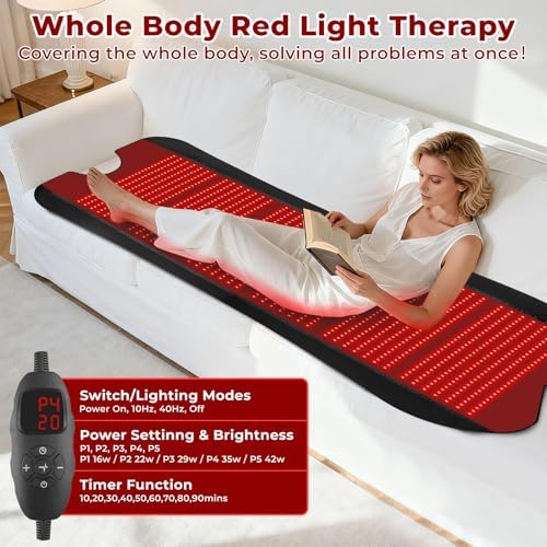 Red Light Therapy Mat for Body, Red Lights Pad with 660nm&850nm Infrared Light Therapy Mat, Chirstmas Birthday Festival Gift for Women Men Father Dad Mother Mom Lover Elderly 76.8"x39.4" - Image 5