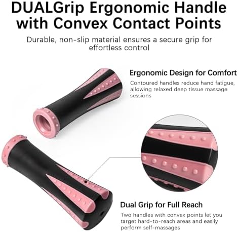 Muscle Roller Massage Roller Stick- Deep Tissue Fascia Blaster for Myofascial Pain Relief, Lymphatic Drainage & Body Sculpting, Handheld Physical Therapy & Recovery Tool ​(Pink Black - Image 5