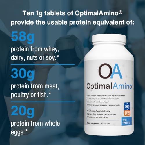 OptimalAmino | Essential Amino Acid Tablets | 300 Count - Image 6