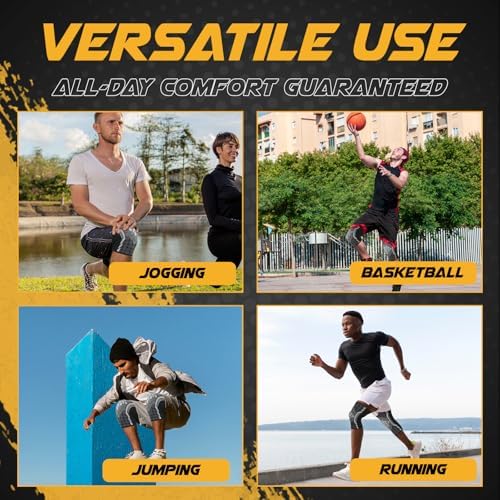 Knee Brace, Knee Compression Sleeve for Women & Men - Pain Relief, Meniscus Tear, ACL, Arthritis, Joint Pain, Recovery, Workout, Fitness, Sports - 1 Pair, Machine Washable (Small) - Image 3