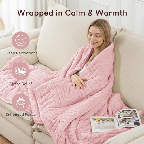 Cottonblue Jacquard Weighted Blanket for Adults Queen Size 15 lbs 60"x80" - Image 5