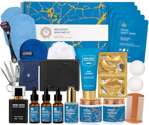 Gifts for Men, 30 Pcs Men's Bath and Body Gift Set, Skin Care Set for Men by RAROSAACCA