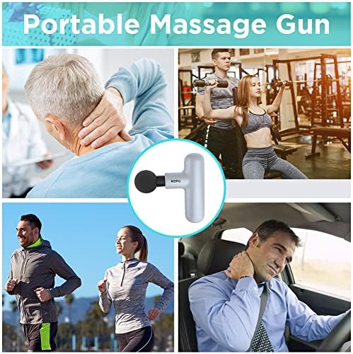 NEPQ Mini Massage Gun, SK6 Fascial Gun Portable Deep Tissue Percussion Muscle Back Head Massager for Pain Relief with 4 Massage Heads 4 Speed High-Intensity Vibration Rechargeable (Gray) - Image 5