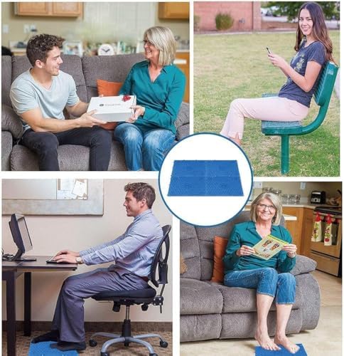 Foot Massage Mat Massage Pad Bathroom Mat Yoga Mat Outdoor Game 4PCS (Blue) - Image 7