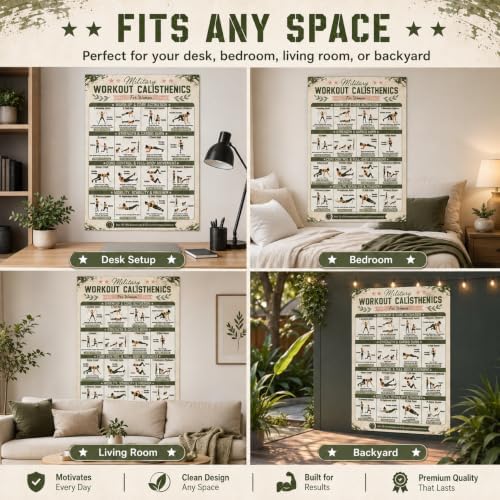 2pcs Military Calisthenics Workout for Women Poster Unframed 12x18 in - Image 7