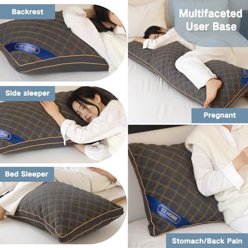 YZ HOME Long Body Pillow for Adults - Firm Body Pillow Insert with Shredded Blue Memory Foam, Adjustable Height, Soft Support for Side Sleeping, Pregnant Women, Washable (20x54 Inch, Grey) - Image 2