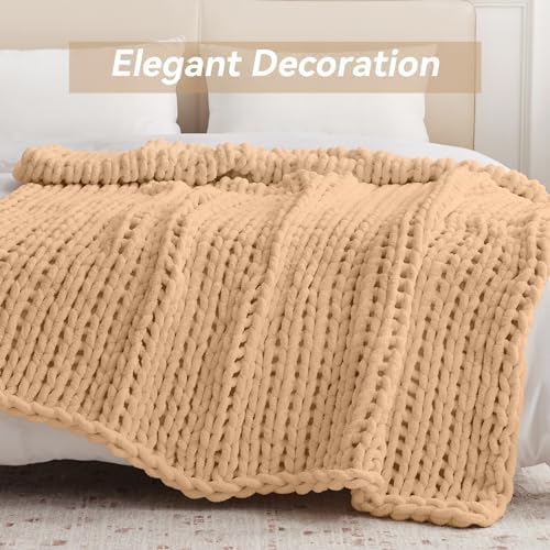 Negwoo Chunky Knit Throw Blanket, Knitted Throw Chenille Yarn, 80"*90" - Image 3