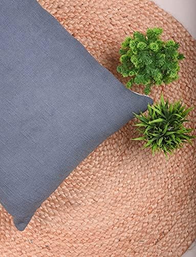 Trade Star Cotton Mudcloth Lumbar Cushion Cover Handloomed Pillow Case Decorative Spring Breathable Cushion Case Body Hug Pillow Cover Modern (Dark Grey Solid 14X36 INCHES) - Image 4