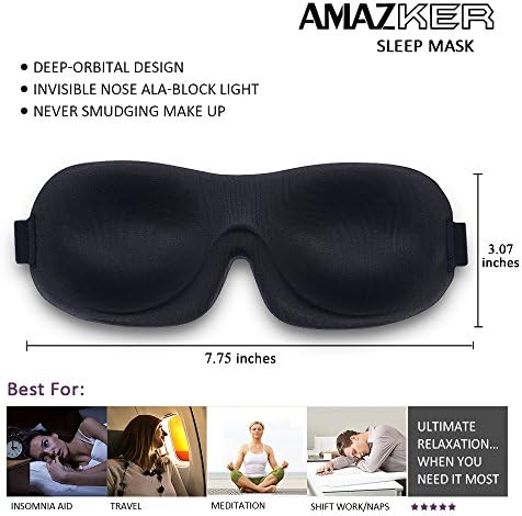 Cute Eye Mask Sleep Mask for Men Women Kids,2 Pack 3D Contoured Cup Sleeping Mask & Blindfold, Concave Molded Night Sleep Mask, Block Out Light (Stars &Black, 2 Count (Pack of 1)) - Image 6
