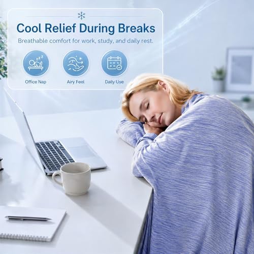 King Size Cooling Blanket for Hot Sleepers - Lightweight Breathable Cool Cold Blanket - Keep Cool for Night Sweats, Soft Thin Ice Blankets for Bed Couch Sofa, (Purple, 90"x108") - Image 6