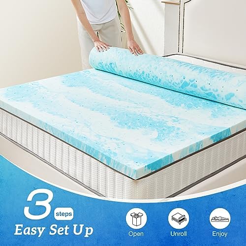 Mattress Topper Full - 3 Inch Memory Foam Cooling Gel Infused Bed Topper for Back Pain, CertiPUR-US Certified - Image 6
