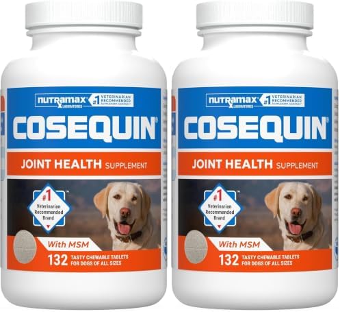 Nutramax Cosequin for Dogs Joint Health Supplement, Contains Glucosamine for Dogs, Plus Chondroitin and MSM, Supports Healthy Joints, for All Breeds and Sizes, Chewable Tablets, 132 Count (Pack of 2) by Unknown