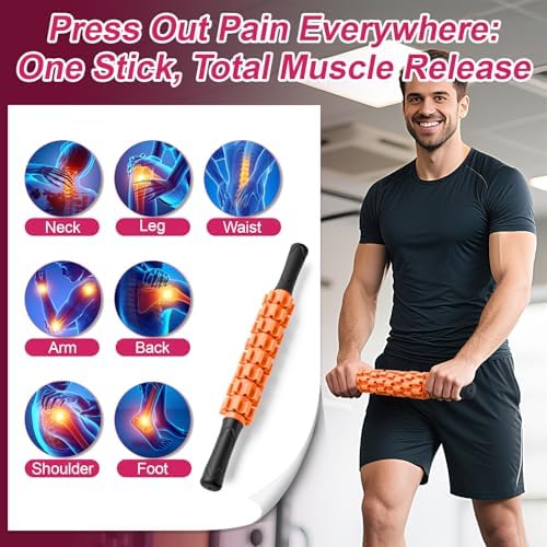ZanLLW Muscle Roller Stick, Muscle Roller, Liposuction Massage Roller for Lymphatic Drainage, Massager Stick for Relief Muscle Soreness, Trigger Points, Help Exercise Runner Legs, Back Recovery - Image 3