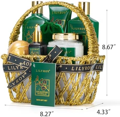 Eucalyptus Spa Bath Gifts Set, 9Pcs Premium Spa Gift Basket for Women & Men - Image 7