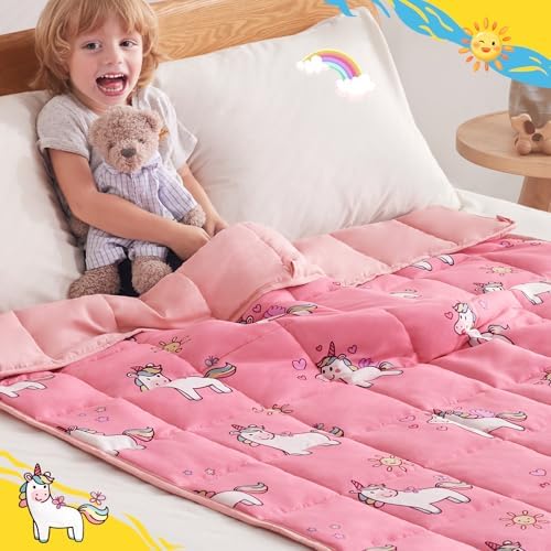 anfie Weighted Blanket(36"x48" 3lbs) Weighted Blanket Cooling Blanket for Resting,Throw Size Breathable Blanket with Premium Glass Bead(Little Unicorn) - Image 3