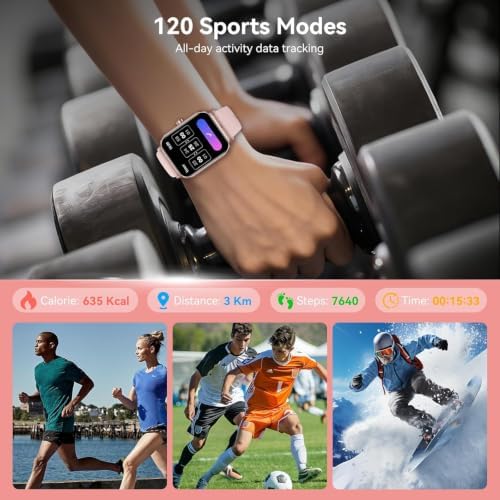 Smart Watch for Men Women, 1.83" HD Touchscreen Fitness Tracker with Bluetooth Calling, 130+ Sports Modes, Heart Rate Sleep Step Monitor, IP68 Waterproof, Compatible with iOS & Android (Pink) - Image 4