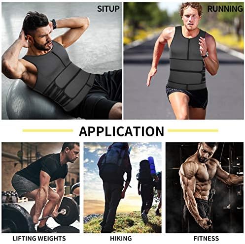 SHAPERIN Men Neoprene Sauna Zipper Waist Trainer Vest Tank Top Trimmer Body Shaper - Image 5