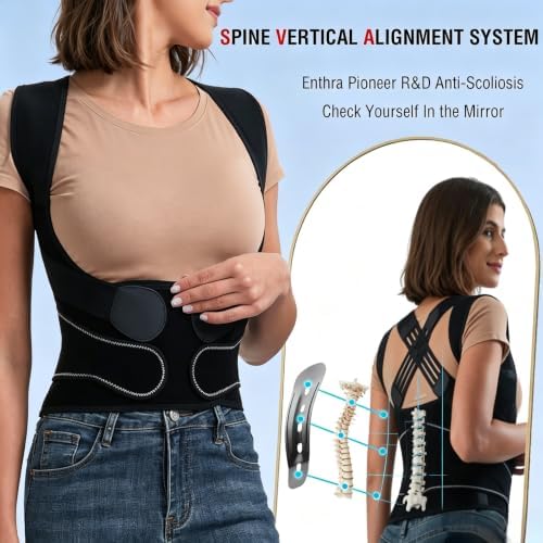 Back Posture Corrector Brace for Kyphosis and Scoliosis, L, Youth, Unisex, Black - Image 4