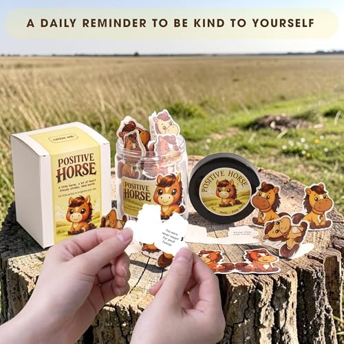 Positive Horse Jar 60 Positive Affirmation Cards for Horse Lovers, Emotional Support Pick Me Up Gifts for Women Teen Girls, Birthday, Christmas, Back to School, Graduation Gifts, Home Table Desk Decor - Image 4