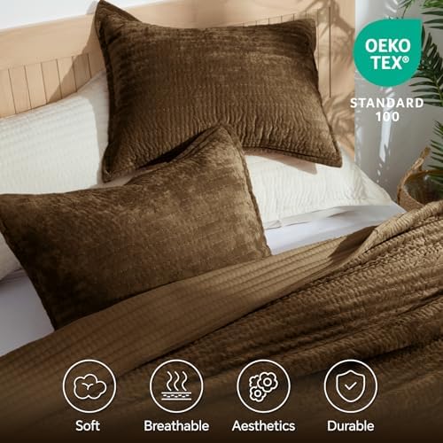 BEDELITE Velvet Quilt Set King Size, Luxury Velvet Comforter Bedding - Image 6