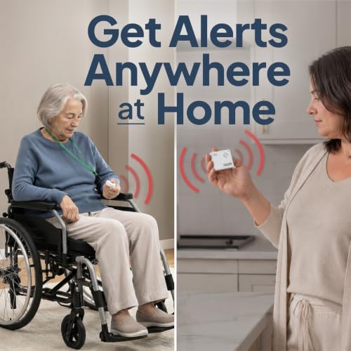 Smart Caregiver Pager System with 2 Call Buttons for Elderly Assistance, Fall Prevention, and Nurse Calling | Wearable Wireless Pager for Patient Help at Home | USA-Based Company and Customer Support - Image 2