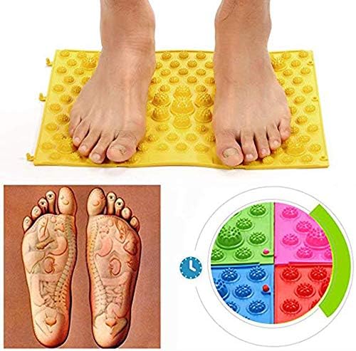 Foot Massage Mat Acupressure Mat Foot Reflexology Walking Toe Plate Massage Pad Bathroom Mat Yoga Mat Anti-Slip Mat Outdoor Game 2 PCS (Yellow) by Unknown