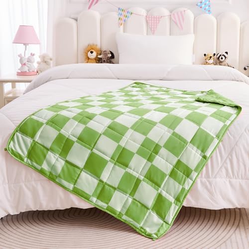yescool Green Checkered Weighted Blanket 10 Pounds Plaid Weighted Throw Blanket, Twin Heavy Blanket, Tartan Bed Throw Blanket Gifts for 80-110lbs, 40"x60" - Image 4